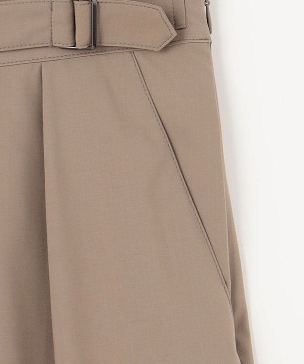 J.PRESS LADIES 【洗える】ストレッチタイプライター ラップディテール ワイド パンツ モカ系