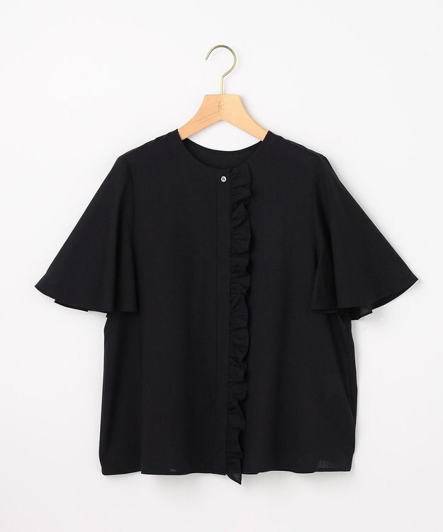 組曲 L 【先行予約】ニューリヨセルシャーティング フロントフリルブラウス ネイビー系