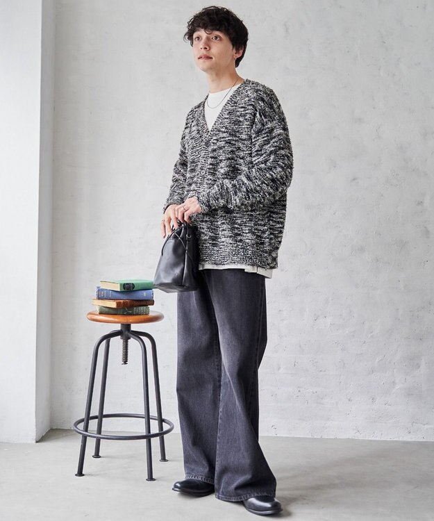 WEGO ツイストブークレカーディガン ブラックその他