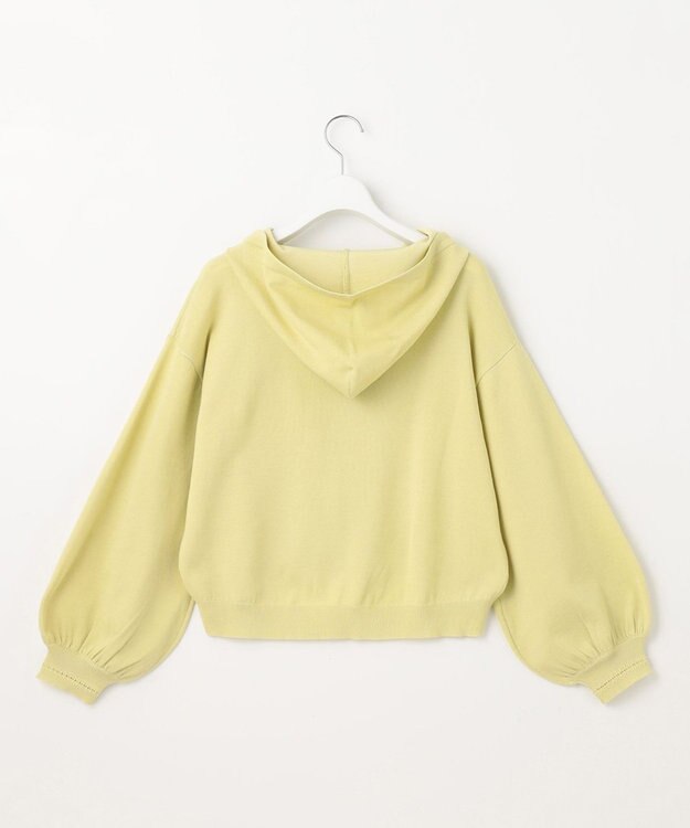 Feroux 【UVカット・接触冷感】パフスリーブニット パーカー ライトグリーン系