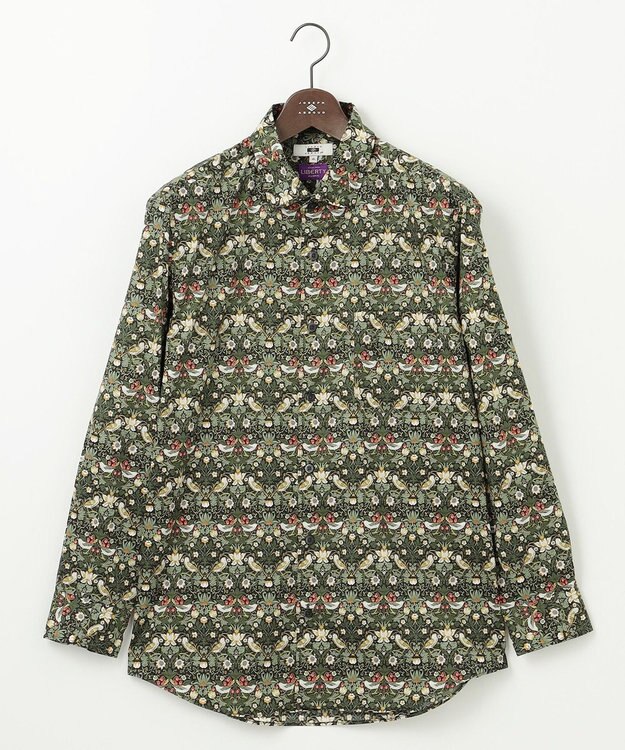 JOSEPH ABBOUD 【キングサイズ・洗える】リバティプリント シャツ カーキ系5