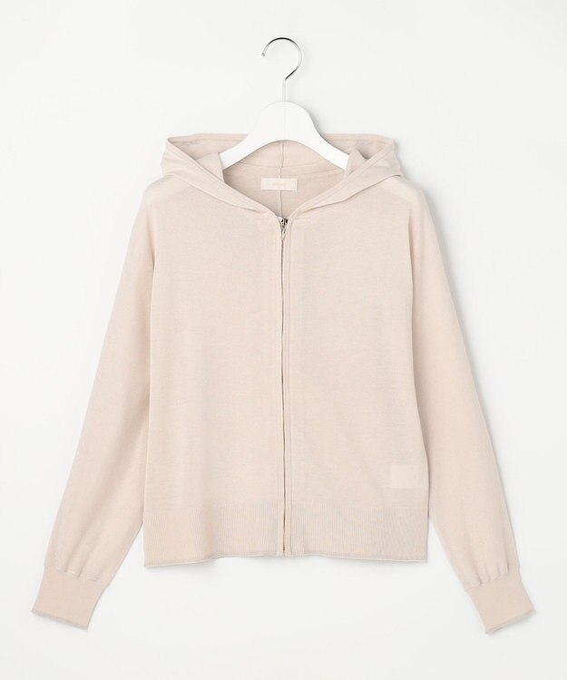 ANY SIS エアリー ニットフーディー ライトベージュ