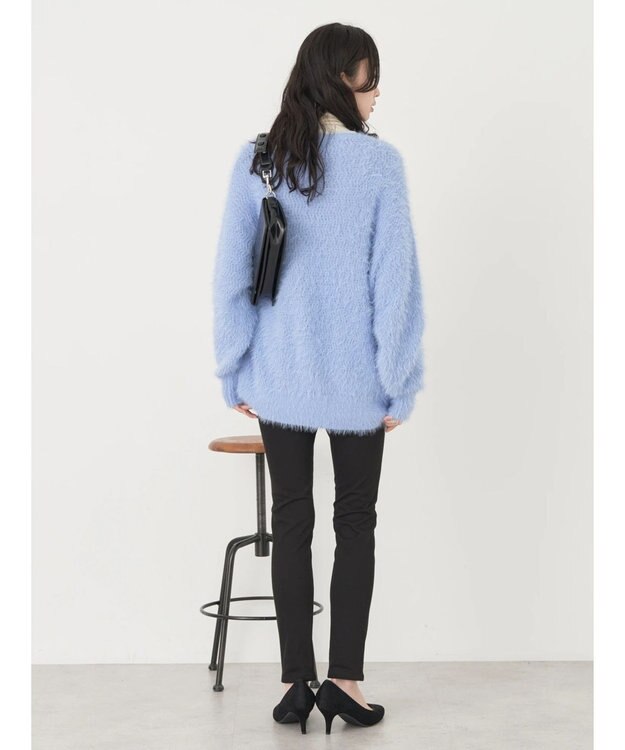 earth music&ecology ゆるモヘアライクレースニット Blue