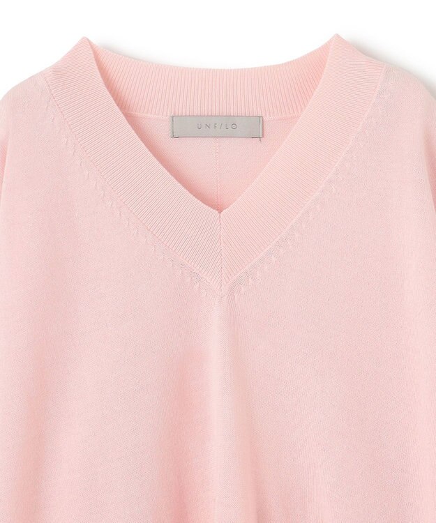 UNFILO ハイゲージウール Ｖネック ピンク