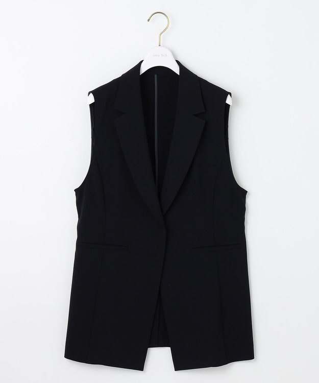 ANY SIS L 【洗える】セレモニーダブルクロス ジレ ネイビー