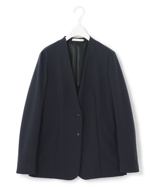 ICB 【UVカット・洗える】4WAYストレッチタフタ ノーカラージャケット ネイビー系