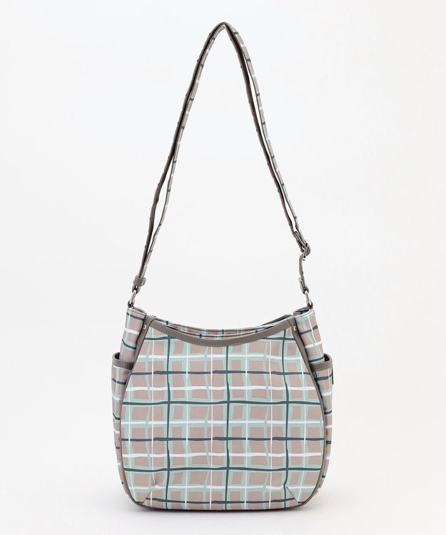 Y'SACCS ドローイングチェックショルダーバッグ グレージュ