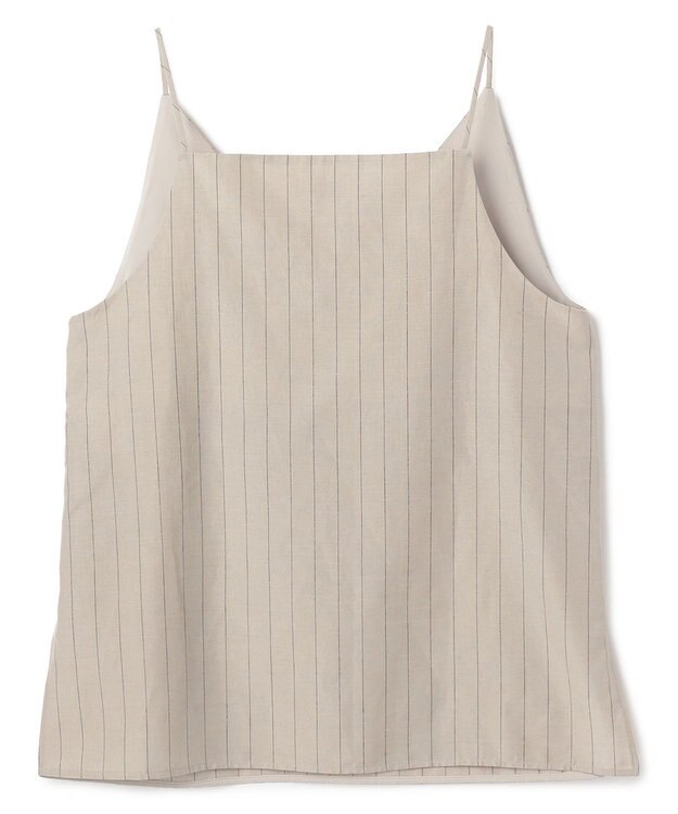 BEIGE， ERYTH / リネンストライプ キャミソール Flax × Bordeaux