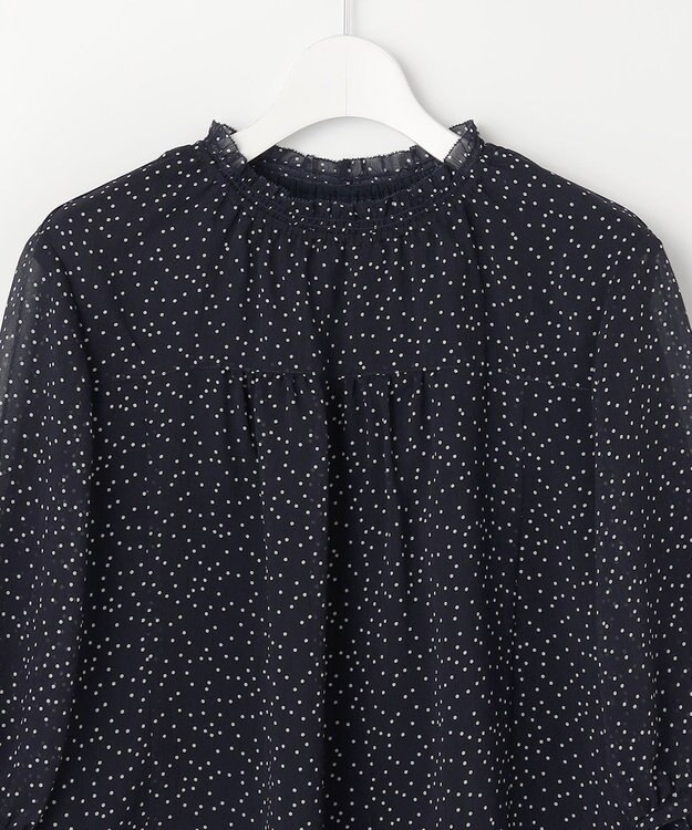 J.PRESS LADIES シアードットプリント カットソー ネイビーベース系