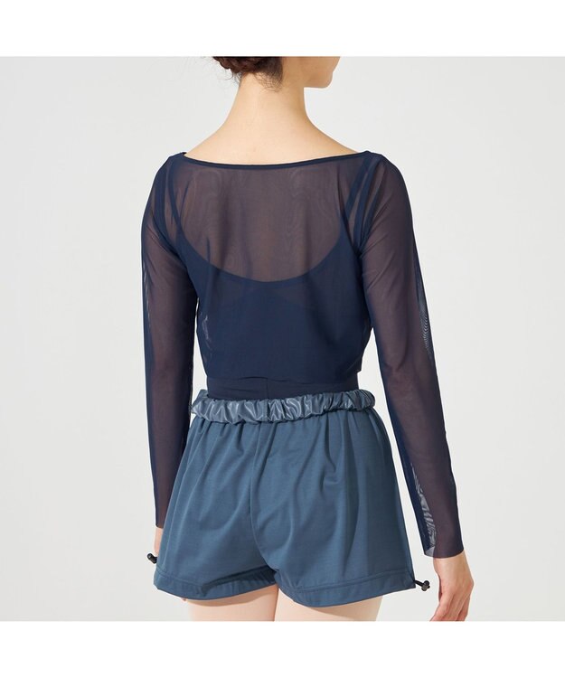 Chacott チュールショートトップ ネイビー