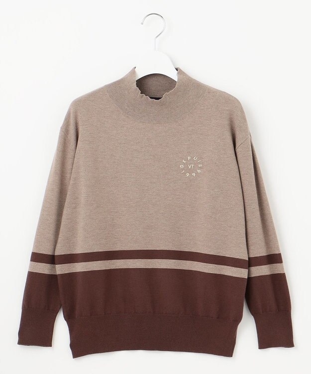 23区GOLF 【WOMEN/EC限定】カラーブロック モックニット ベージュ系