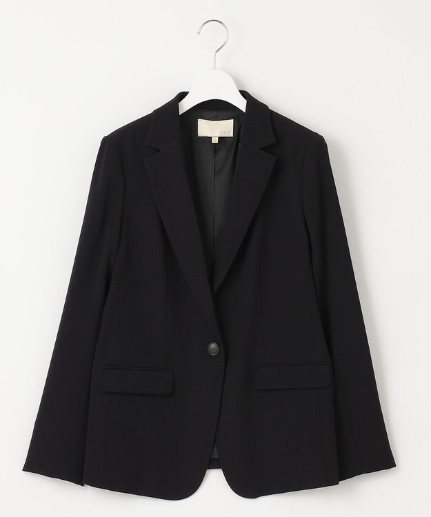 自由区 【XSサイズ～/洗える】ダブルフェイススーティング テーラードジャケット ミッドナイト