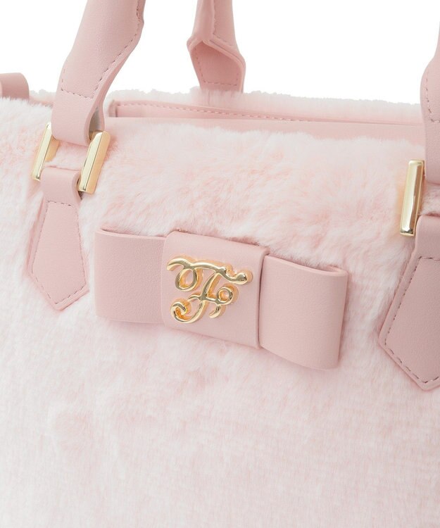 Maison de FLEUR 【限定カラーあり】フェイクファー中仕切りバッグ Pink