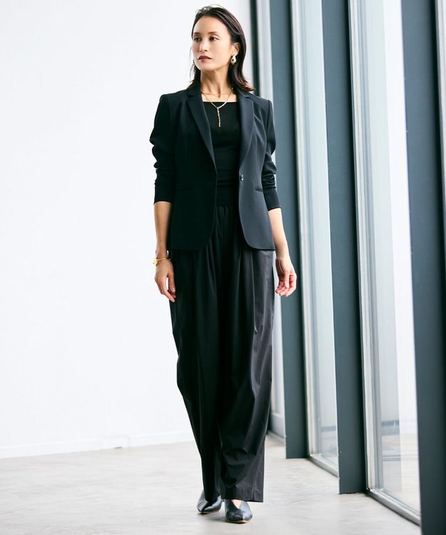 BEIGE， 【洗える/セットアップ対応】SPIGA / イージータックワイドパンツ Black