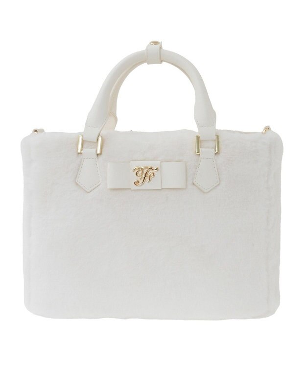 Maison de FLEUR 【限定カラーあり】フェイクファー中仕切りバッグ White