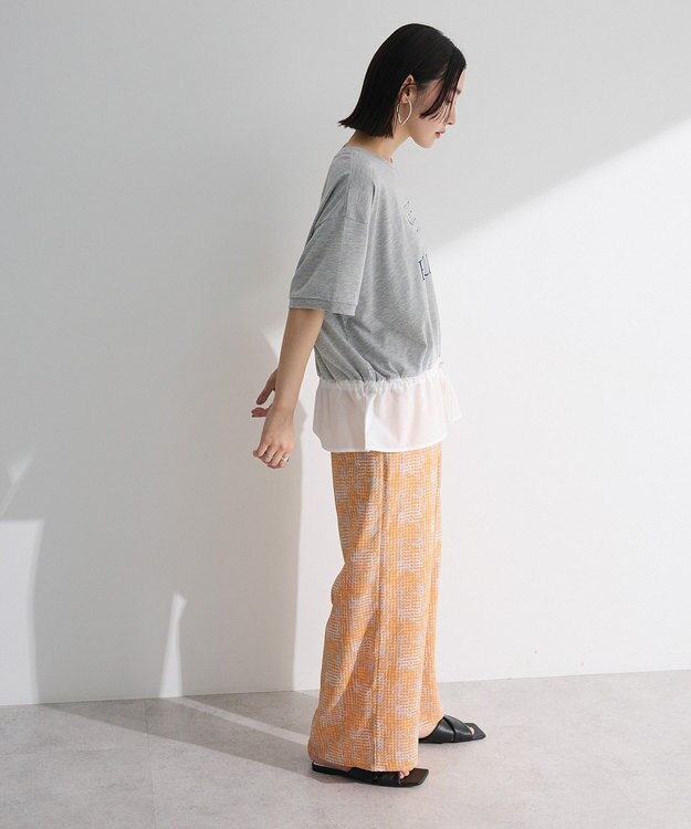 Green Parks ウエストドロストドッキングロゴプルオーバー Gray Mixture