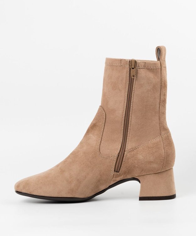 BONTRE 【UNISA/ウニサ】ショートヒールストレッチブーツ ベージュ