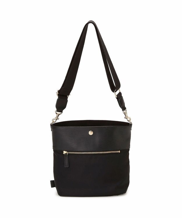 TOPKAPI 【Breath TOPKAPI】RIPPLE リプル ナイロン コンビ ベルト デザイン ショルダー バッグ ブラック