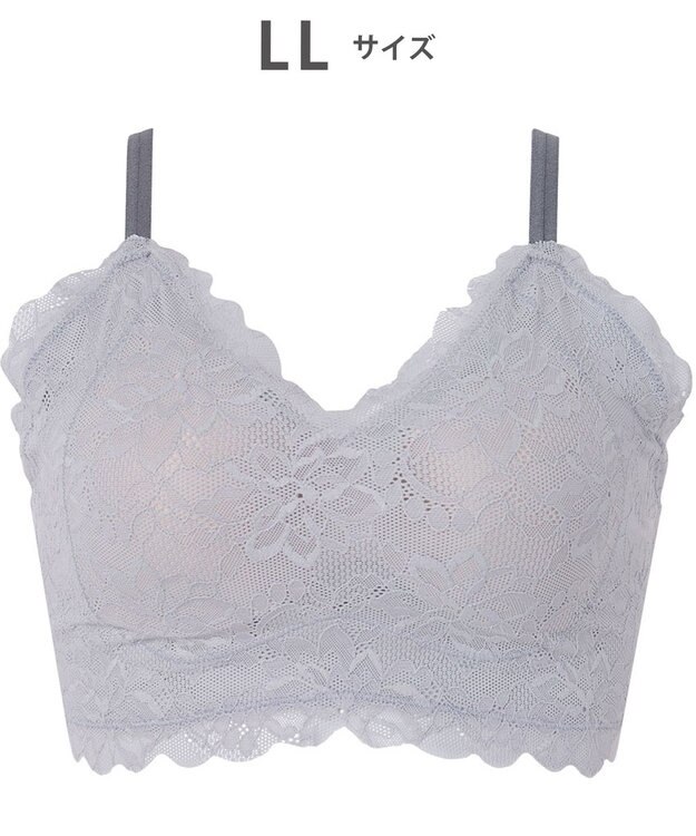 WACOAL 【GOCOCi ゴコチ】 ブラレット アウターにひびきにくい 肌あたりのやさしいレース ワイヤレス ブラジャー ノンワイヤーブラ レディース CGG297 /ワコール グレー