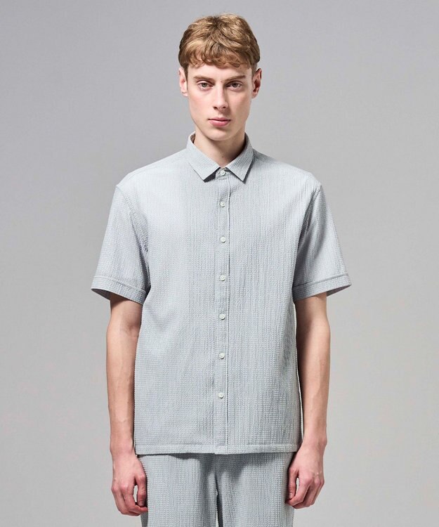 JOSEPH HOMME 【新型】トリコサッカーストレッチ　 レギュラーカラー半袖シャツ ＜新色＞ライトグレー系