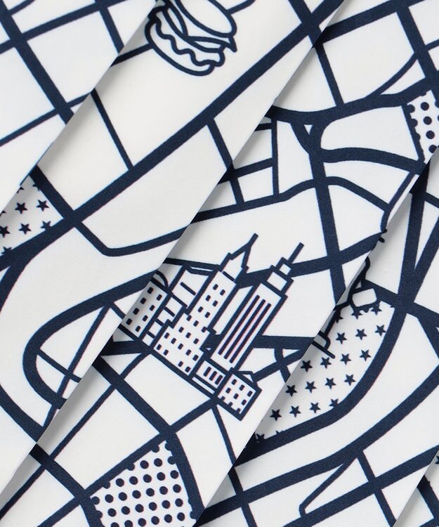 23区GOLF 【WOMEN】ニューヨークマップ柄 プリーツスカート ホワイト系5