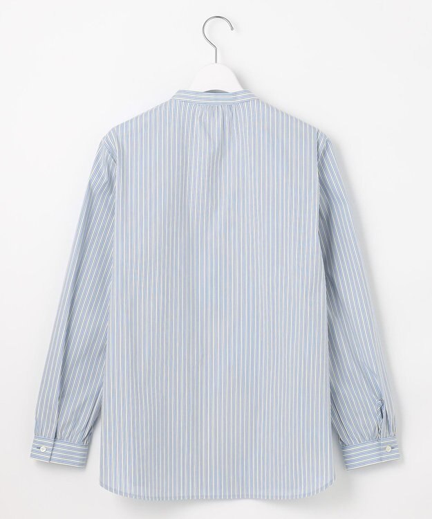 J.PRESS LADIES S 【洗える】BEZコットンナイロン ストライプ ピンタック ブラウス ブルー×イエローストライプ系1