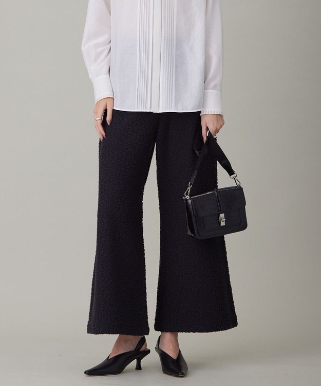 ICB ブークレツイード ニットパンツ チャコール系