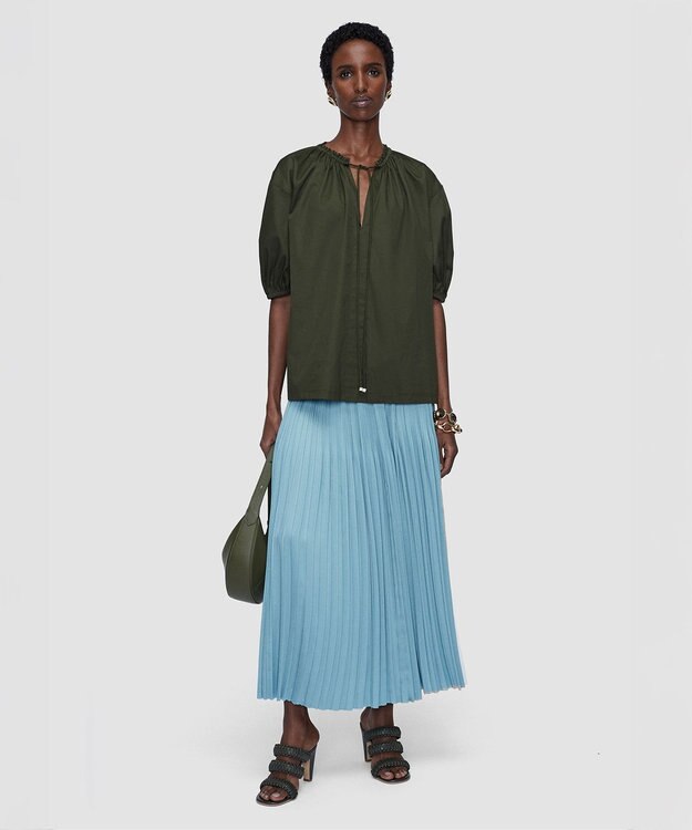 JOSEPH コットンサティーンブラウス　NADOR Palm Leaf