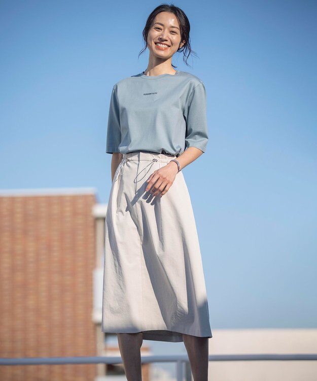 J.PRESS LADIES L 【洗える・吸水速乾・接触冷感】リネンツイル スカート アイボリー系