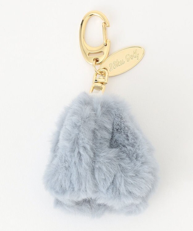 23区GOLF ギフトにも最適【WOMEN】ファー ボールポーチ スカイブルー系