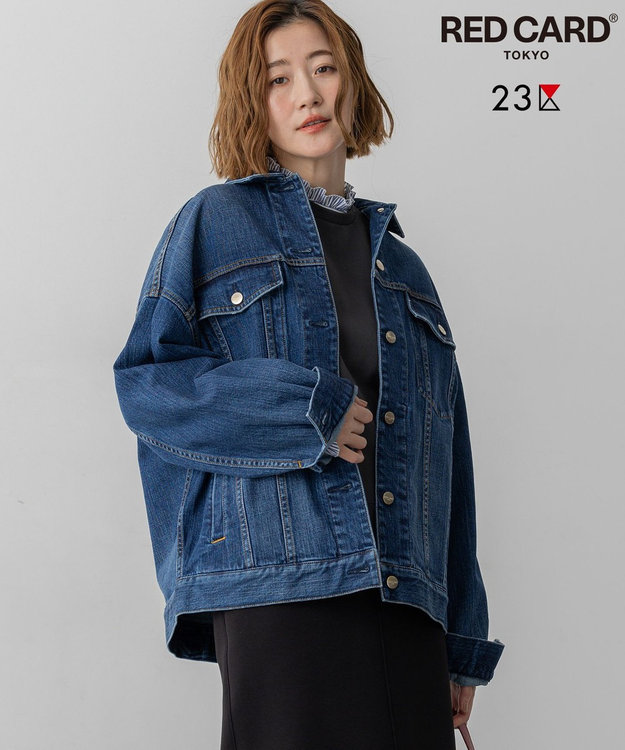 23区 L 【滝沢眞規子さん着用/RED CARD TOKYO×23区】オーバーサイズ デニム ジャケット ミッドブルー系