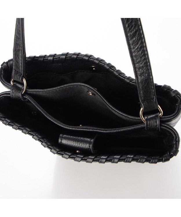 UNBILLION perche 牛革ソフト3層かがり2wayショルダーバッグ ブラックドット