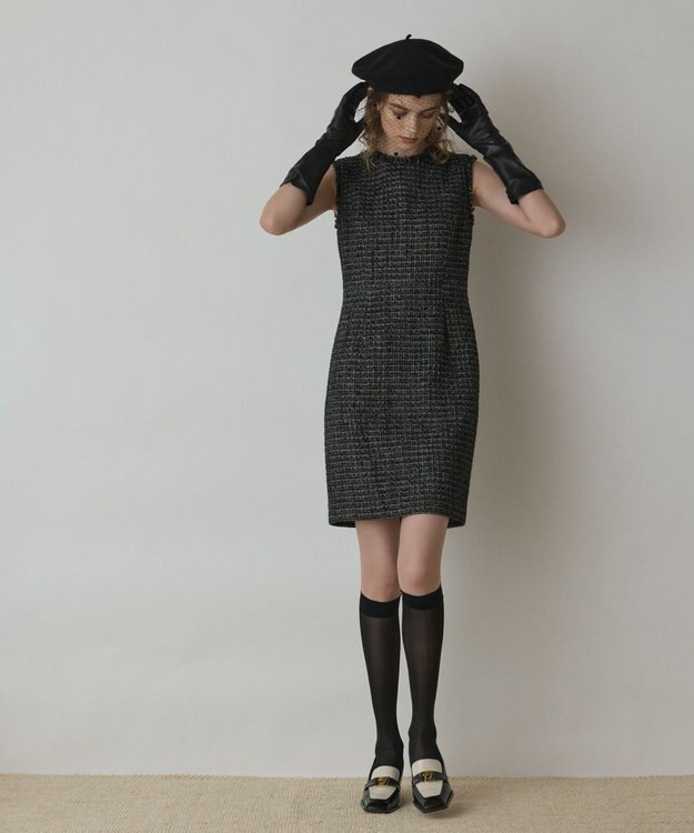 GRACE CONTINENTAL ツイードタイトワンピース ブラック