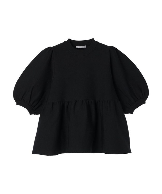 Green Parks armonia. ウエストギャザー袖ボリュームニット Black