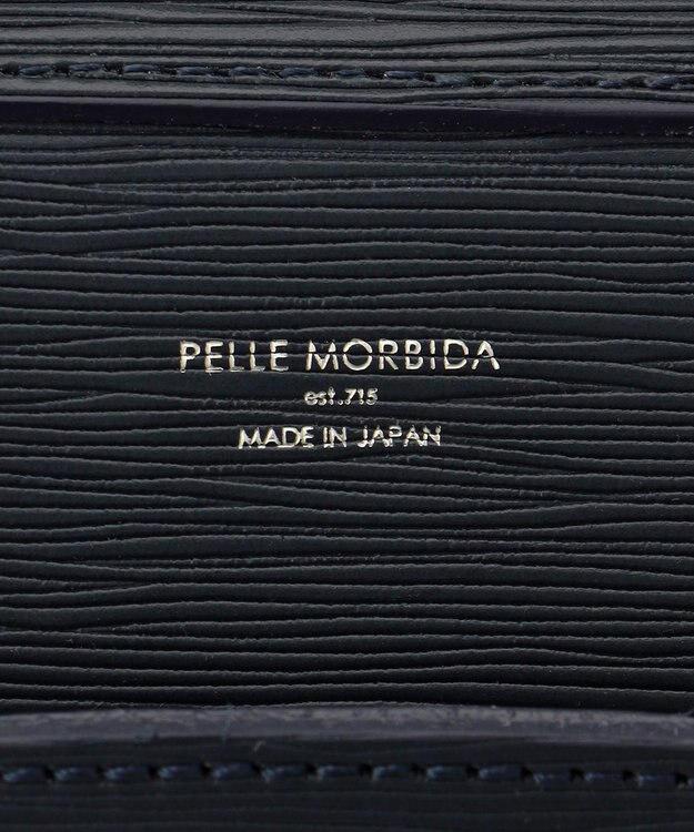 GOTAIRIKU 日本製【PELLE MORBIDA】型押しレザー ブリーフバッグ ネイビー系