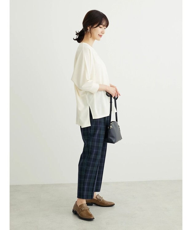 Green Parks きれいシルエットチェックパンツ Check Navy