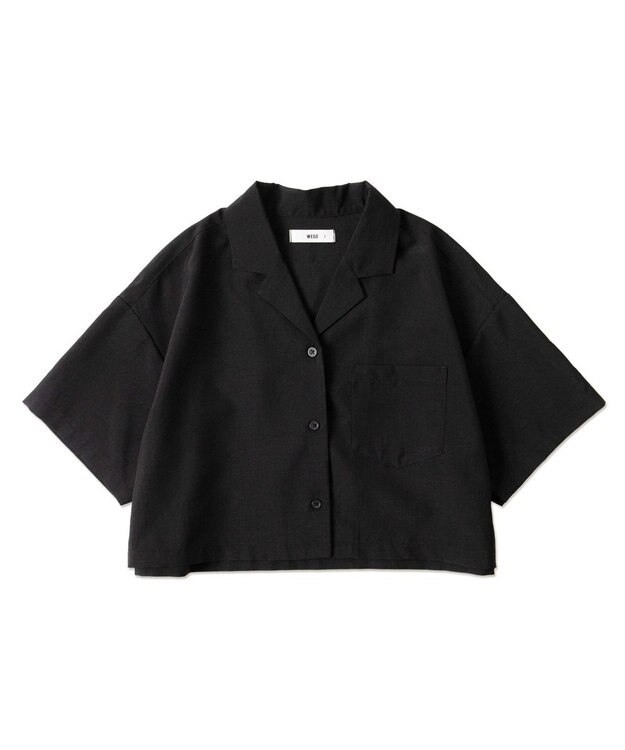 WEGO オープンカラーショートシャツ ブラック