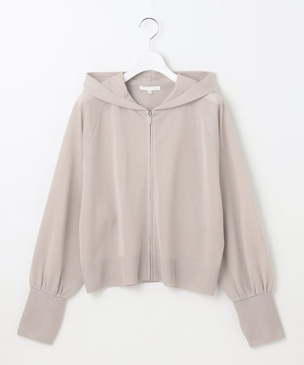 自由区 L 【接触冷感・UVケア・洗える】ファンクショナルジップアップ パーカー サンドベージュ