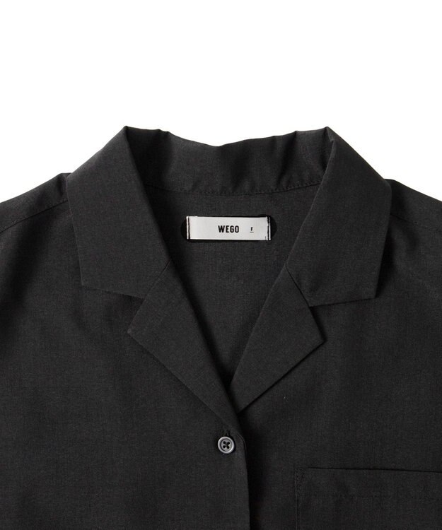 WEGO オープンカラーショートシャツ ブラック