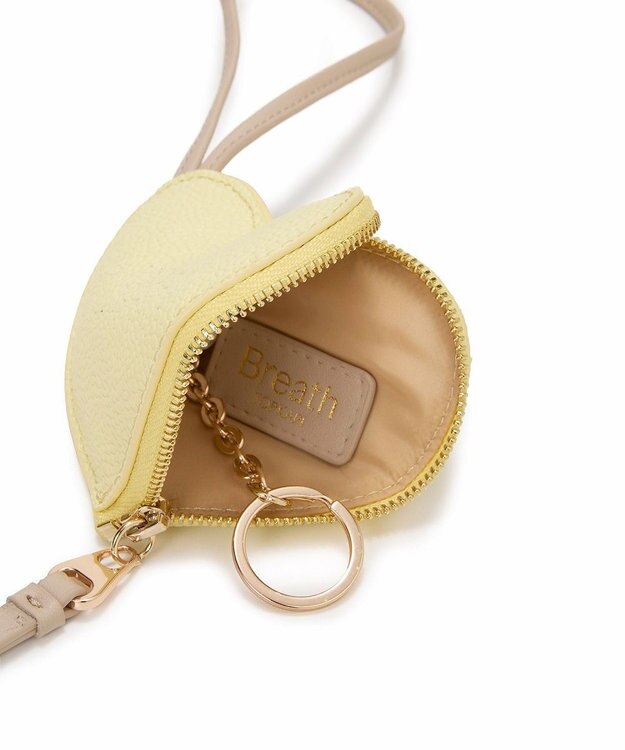 TOPKAPI 【Breath TOPKAPI】【TOPKAPI × 藤本美貴さんコラボ】スコッチグレイン ハートチャーム ポーチ/撥水 レモンイエロー