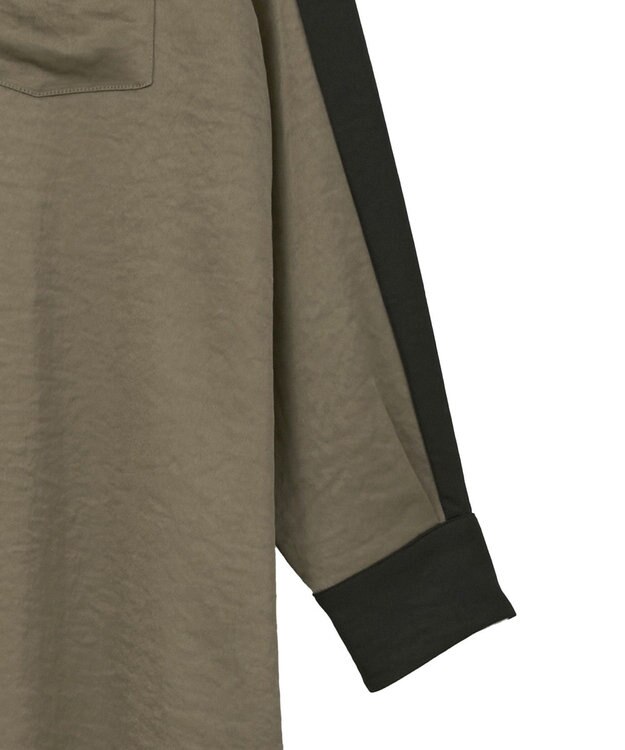 YECCA VECCA ヴィンテージサテンシャツワンピース Khaki