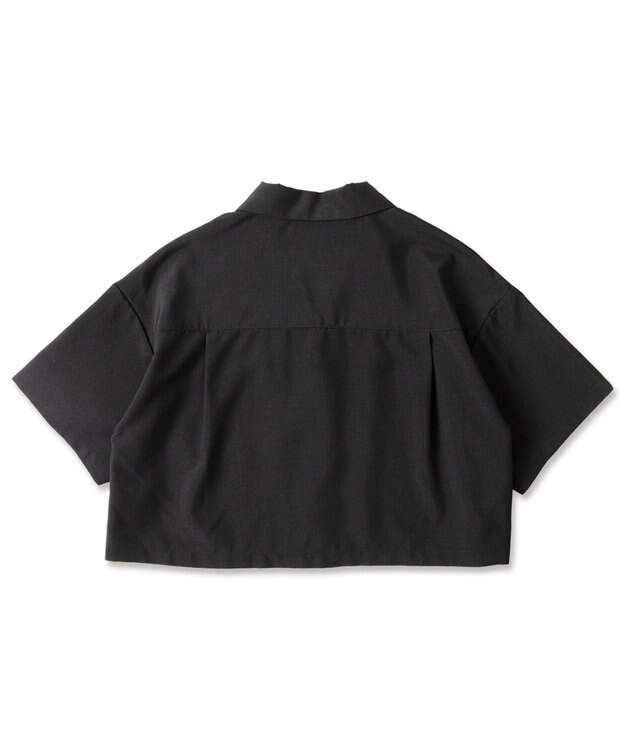 WEGO オープンカラーショートシャツ ブラック