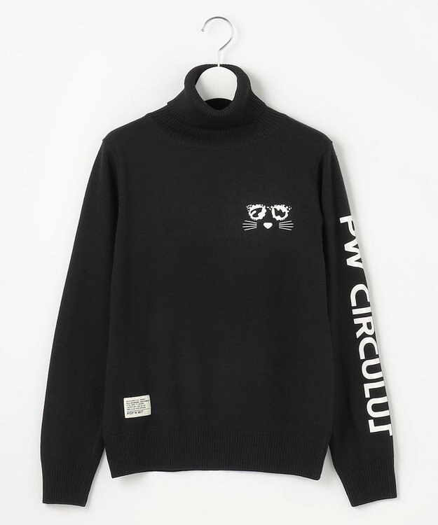 PW CIRCULUS 【WOMEN】LEOPARD ジャガードタートルニット ブラック系