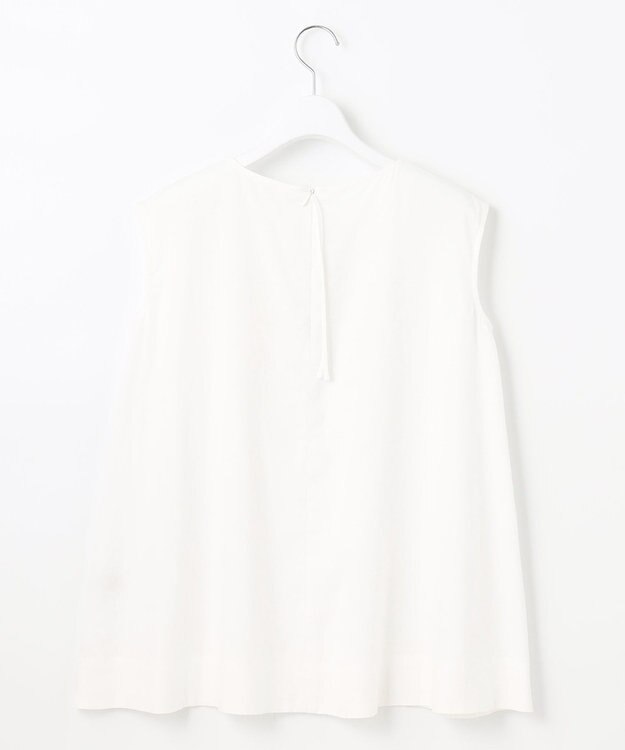 UNFILO 【撥水】レーヨン麻ライト刺繍ブラウス ホワイト系