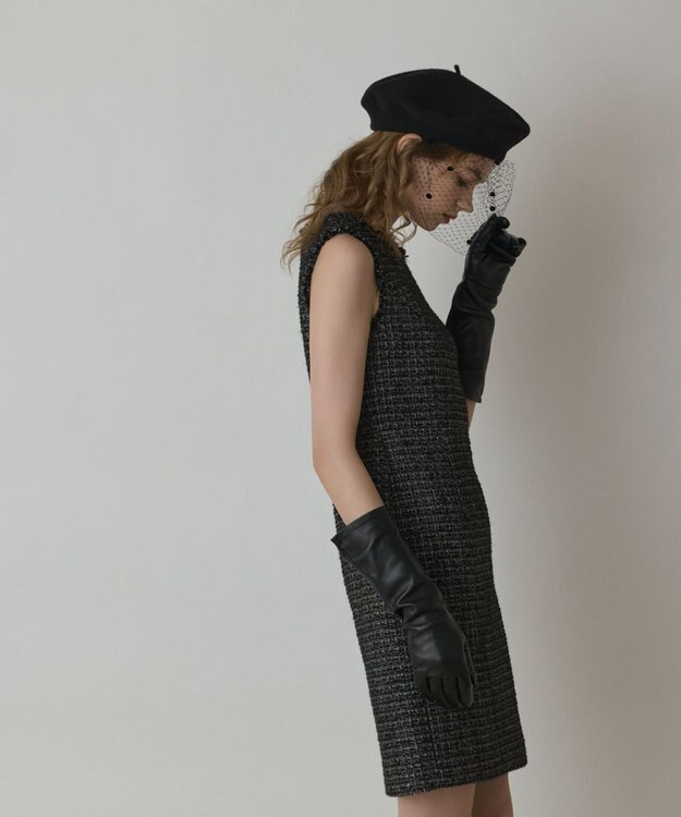 GRACE CONTINENTAL ツイードタイトワンピース ブラック