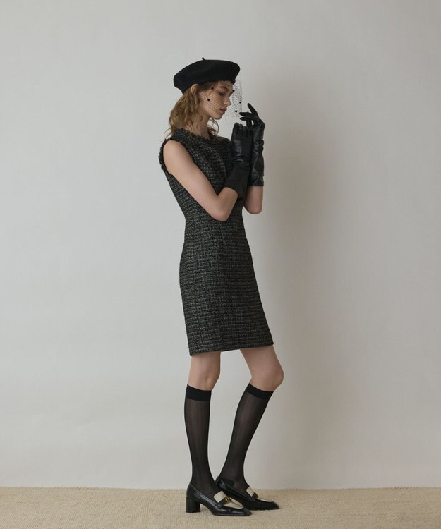 GRACE CONTINENTAL ツイードタイトワンピース ブラック