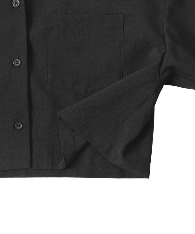 WEGO オープンカラーショートシャツ ブラック