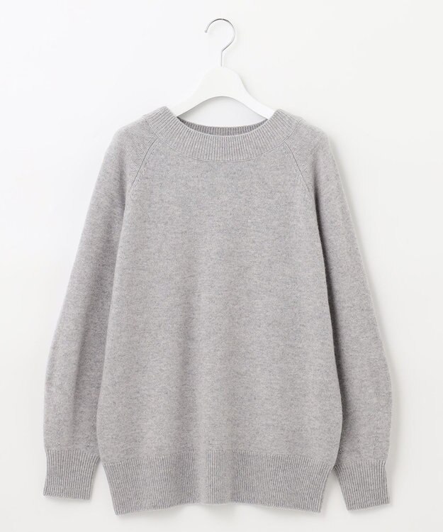 自由区 L 【洗える】ウールカシミヤブレンド ボートネックプルオーバー ライトグレー系