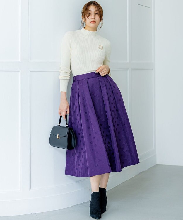 組曲 ホールガーメント ハイネックニット アイボリー系