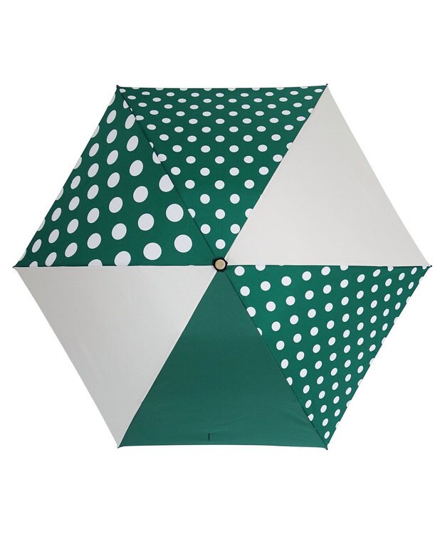 +RING 【プラスリング】【数量限定】【UVカット90%以上】レディース向け 晴雨兼用 折傘 GRN-DOT T1186 緑